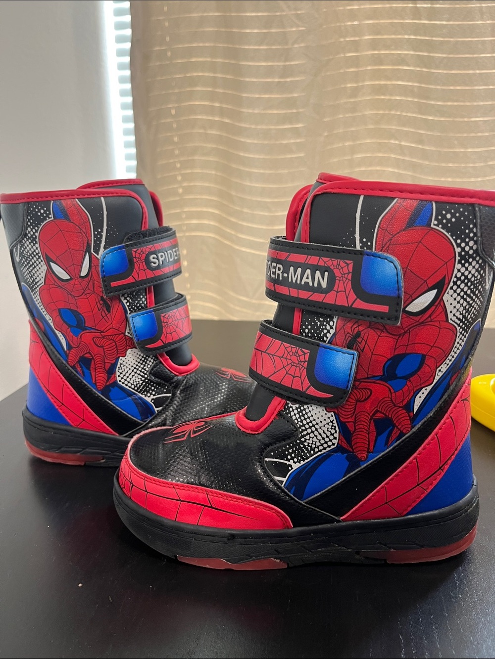 Spiderman Kids Slip-On Shoes in Black and Red light up